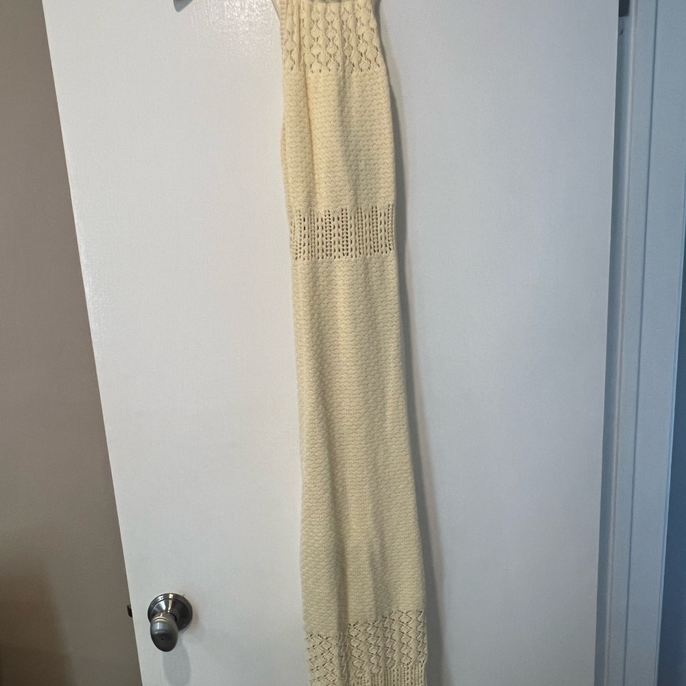 Forever 21 Cream Crochet Maxi Dress with Tie Detail